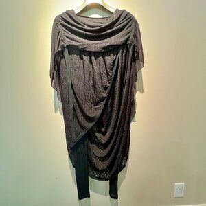 Vintage Jean Paul Gaultier Maille Black Sheer Draped Top Size S Made in Italy